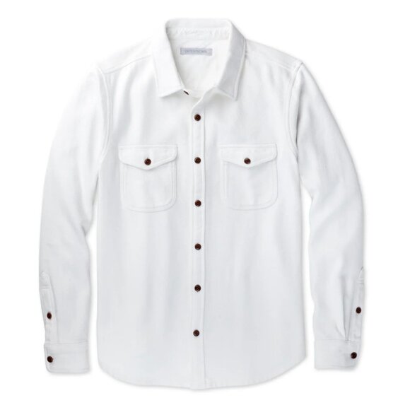 NWT Outerknown 2024 Mens Chroma Blanket Shirt Large Salt White - Picture 1 of 4